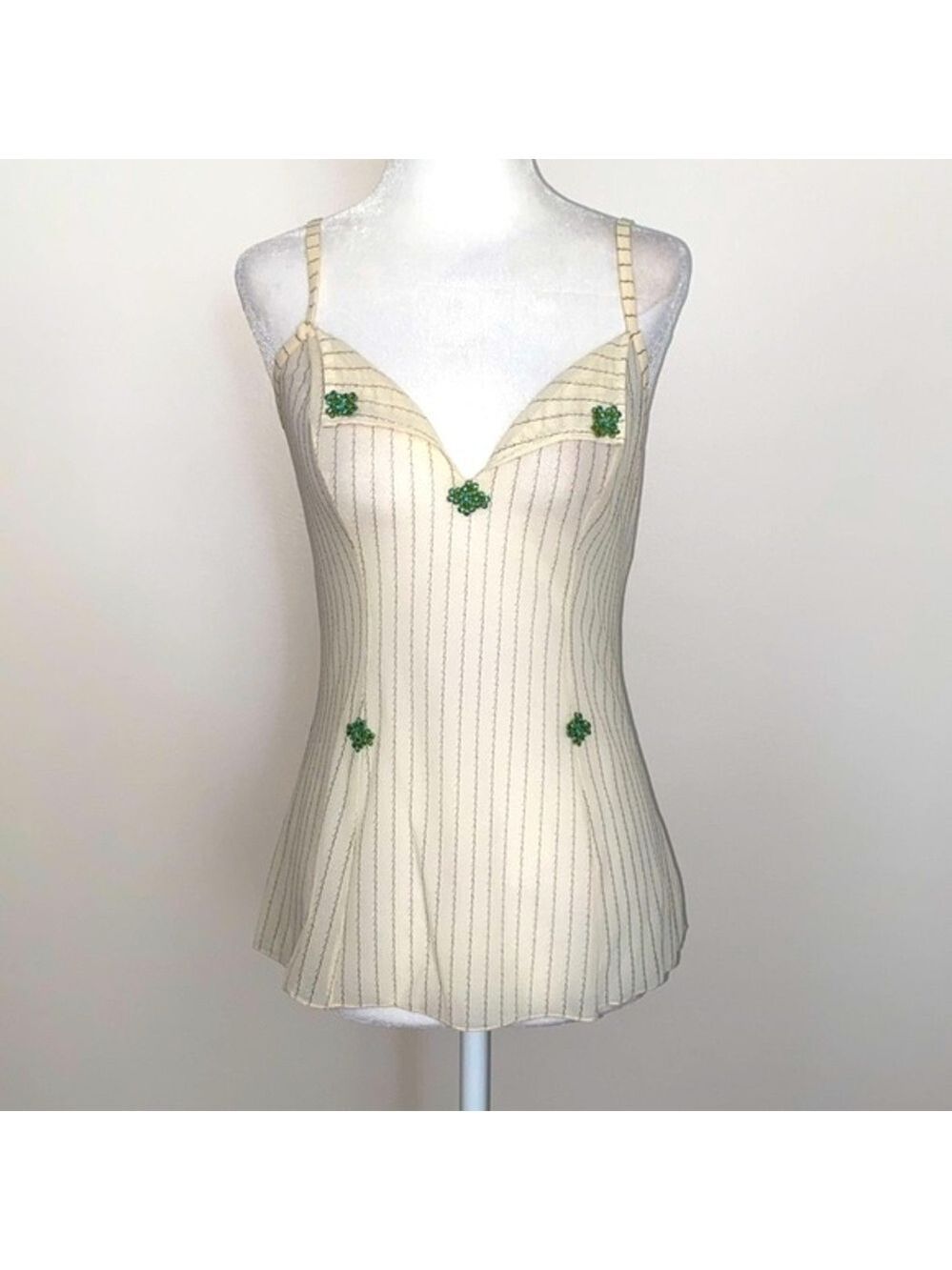 Vintage 90’s Intimissi sheer pin stripe cami - Picture 1 of 11